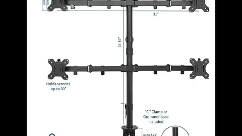 VIVO Quad Monitor Desk Mount. Full Review and setup