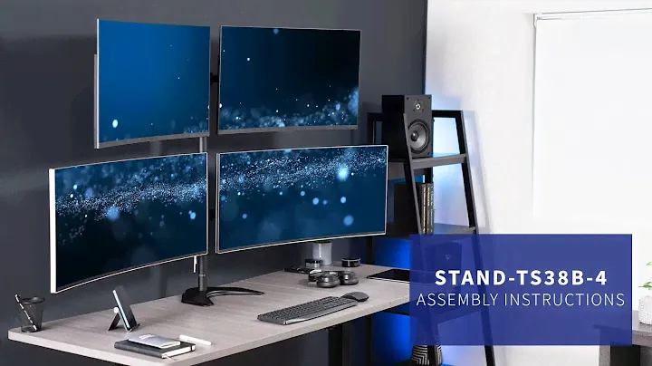 STAND-TS38B-4 Telescoping Quad Monitor Desk Stand Assembly by VIVO
